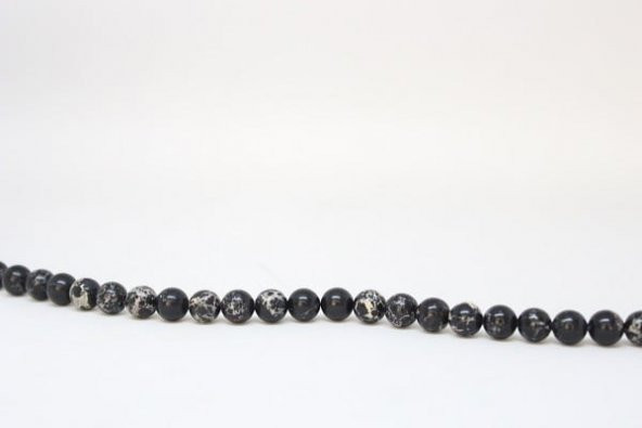 Varisit Taşı Siyah YARIM Dizi 8mm (18cm uzunluğundadır) ürün görseli 1