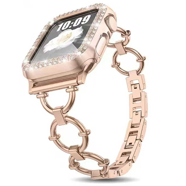Apple Watch 7 41mm KRD-56 Halka Tasarım Metal Kordon ürün görseli 1
