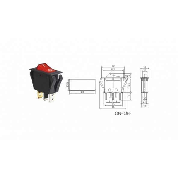 Tekli Anahtar Işıklı ON-OFF - Resim 2