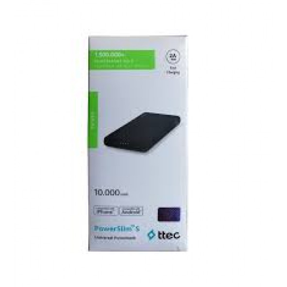 TTEC PowerSlim S Powerbank Şarj Cihazı 10000mAh Siyah - 2BB135S ürün görseli 1
