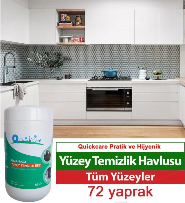 QUICKCARE Dezenfektanlı Yüzey Temizlik Havlusu 72 Yaprak- Limon Kokulu ürün görseli 1