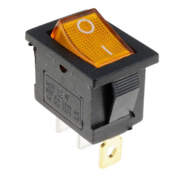 Mini Işıklı Anahtar 3P Sarı ürün görseli 1