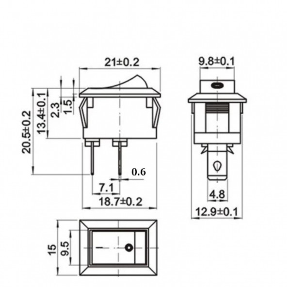 Mini Işıksız Anahtar 2P - Resim 3