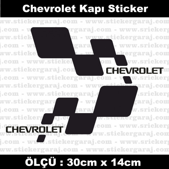 Chevrolet yan kapı şerit sticker 2li ürün görseli 1