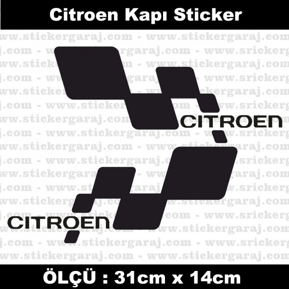 Citroen yan kapı şerit sticker 2li ürün görseli 1