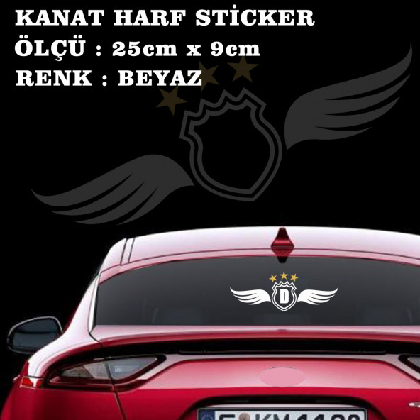 D Harfi alfabe sticker  kanat ürün görseli 1