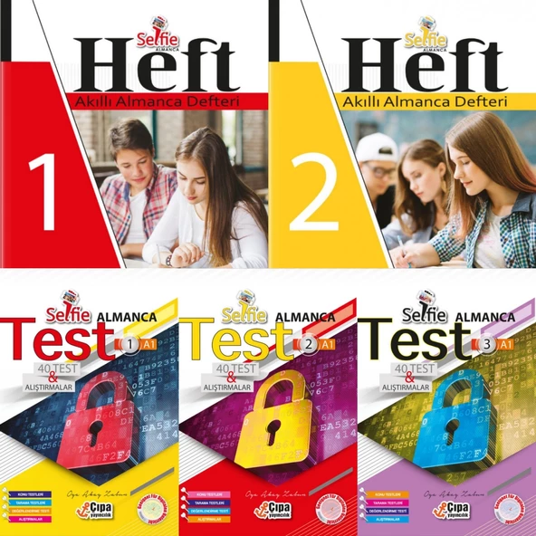 ÇIPA ALMANCA A1 SEVİYE SELFİE TEST + AKILLI DEFTER SETİ TOPLAM 5 KİTAP ürün görseli 1