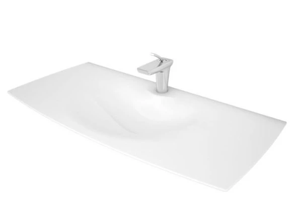 Serel Purity Tezgah Üstü Lavabo + Sifon 48x100 cm PR35STS110H ürün görseli 1