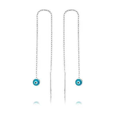 Vaoov 925 Ayar Gümüş Zincirli Nazar Küpe N11.95243 ürün görseli 1