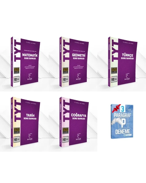 TYT Matematik Geometri Türkçe Tarih Coğrafya Soru Bankası Set ürün görseli 1