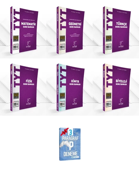 TYT Matematik Geometri Türkçe Fizik Kimya Biyoloji Soru Bankası Set ürün görseli 1