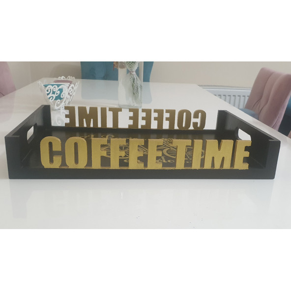 Coffee Time Ahşap Tepsi - Resim 3