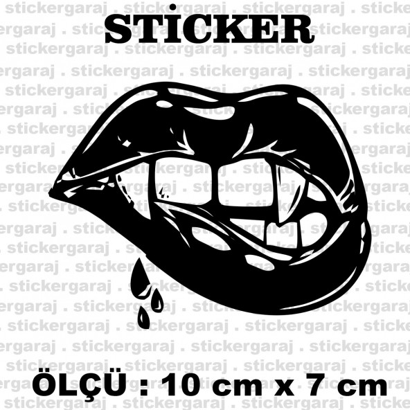Dudak vampir kadın sticker 2 ADET ürün görseli 1