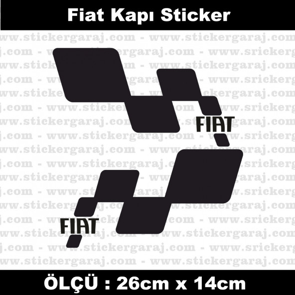 Fiat yan kapı şerit sticker 2li ürün görseli 1