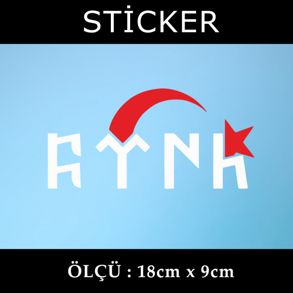Göktürk ayyıldızlı sticker 2 ADET ürün görseli 1