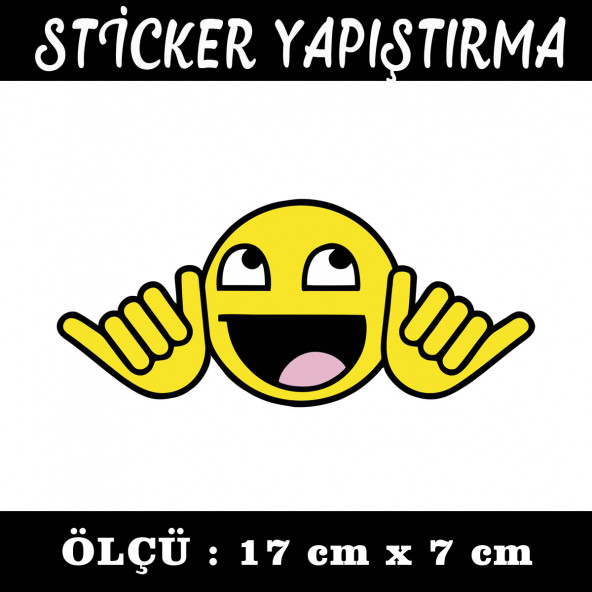 Gülen surat sticker 2 ADET ürün görseli 1