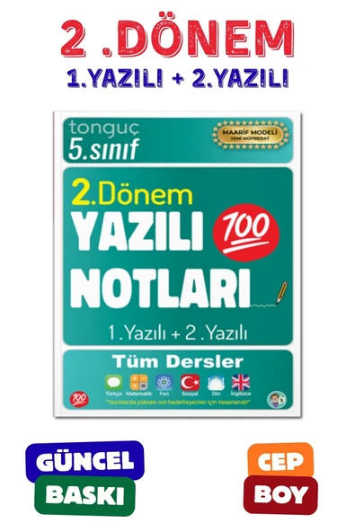 5. Sınıf Yazılı Notları 2. Dönem 1 ve 2. Yazılı - Tonguç Yayınları ürün görseli 1