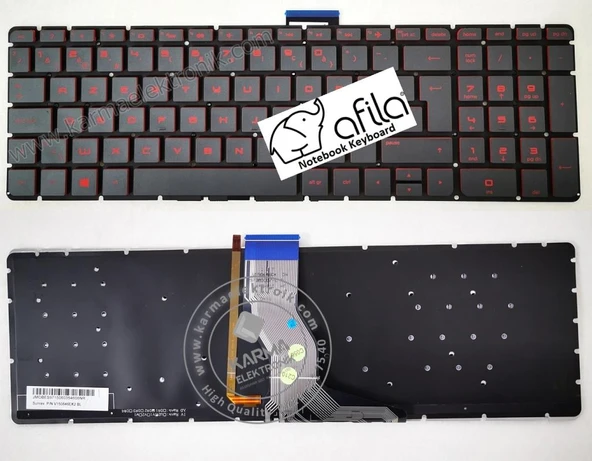 Hp Pavilion 15-AB052NT 15-AB053NT Klavye Kırmızı Siyah TR IŞIKLI ürün görseli 1
