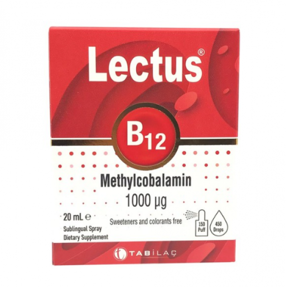 Lectus Metilkobalamin B12 Dilaltı Sprey 20 Ml ürün görseli 1
