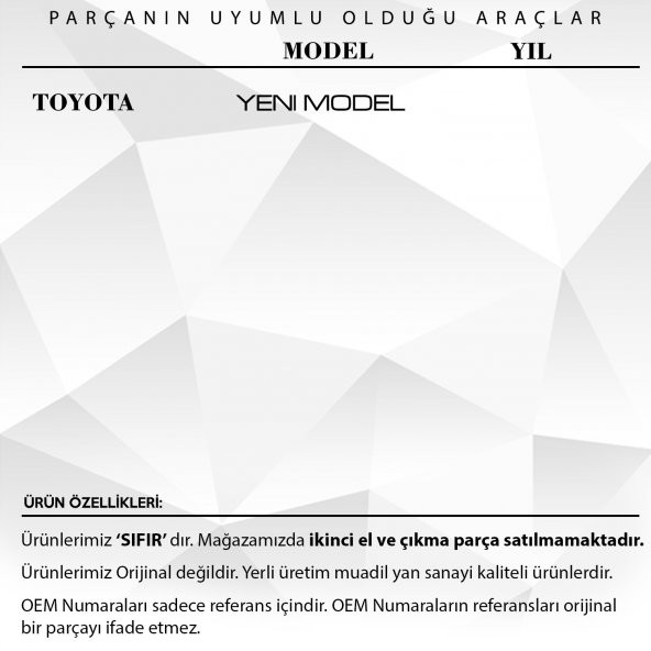 Toyota Yeni Model için Ayna Dişlisi - Resim 2