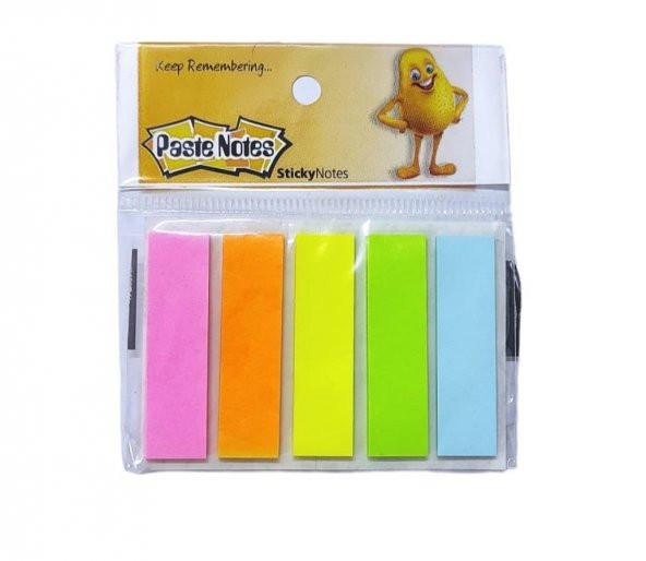 Kendinden Yapışkanlı Ayraç Postit 5 Renkli 1 Adet Yapışkanlı Not Kağıdı 5 li Mini ürün görseli 1