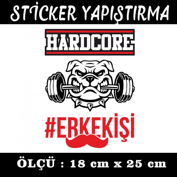 hardcore bulldog köpek sticker ürün görseli 1