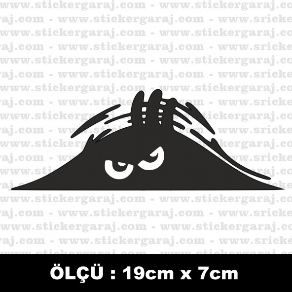 Hayalet bakan göz sticker  2 ADET ürün görseli 1