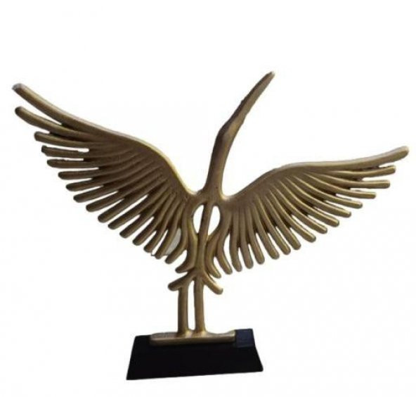 Crearthome Alüminyum Döküm Turna Obje Gold 50x39 cm ÖD-1-A ürün görseli 1