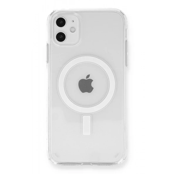 iPhone 11 Kılıf Magsafe Özellikli Şeffaf Silikon Kapak ürün görseli 1