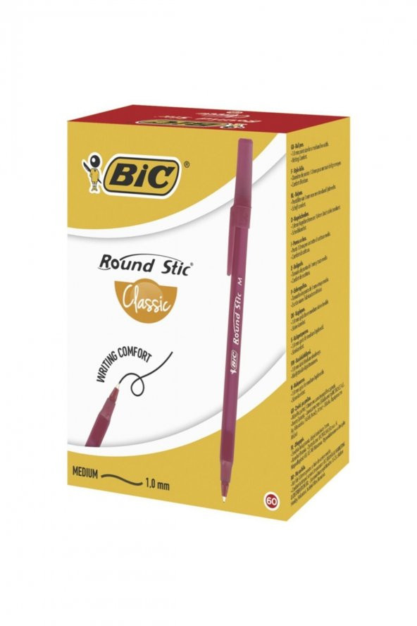 Bic Round Stic Tükenmez Kalem Kırmızı 60lı Kutu ürün görseli 1