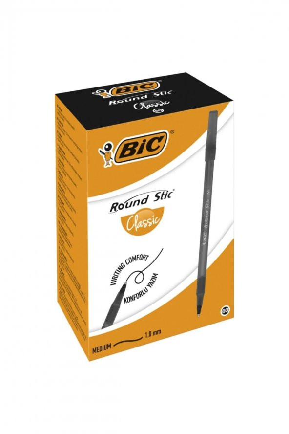 Bic Round Stic Tükenmez Kalem Siyah 60lı Kutu ürün görseli 1