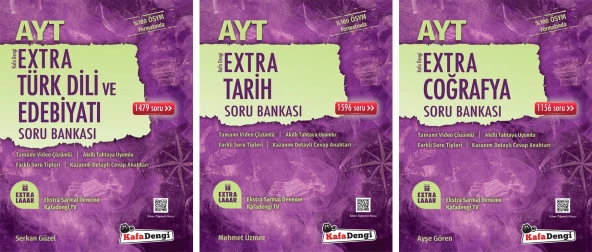 Kafadengi 2025 Ayt Edebiyat + Tarih + Coğrafya Extra Soru Bankası Seti 2 Kitap ürün görseli 1
