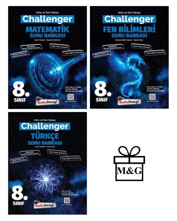 LGS 8.Sınıf Challenger Matematik Fen Bilimleri ve Türkçe Soru Bankası ürün görseli 1