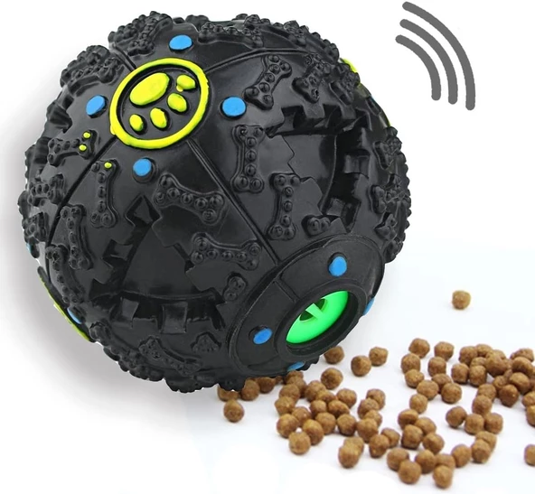 Bobo Köpekler İçin Plastik Sert Top Gumi Sesli 8 cm Siyah ürün görseli 1