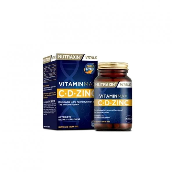 Vitamin Max  C-D-Zinc Multivitamin Ve Multimineral İçeren Takviye Edici Gıda 60 Tablet ürün görseli 1