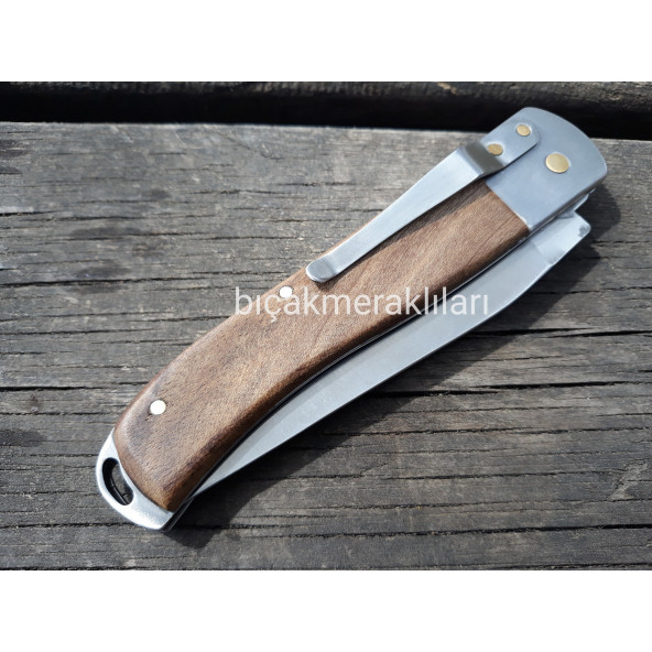 EL İŞÇİLİĞİ KİLİTLİ-KLİPSLİ ÇAKI 4116 ÇELİK 22CM AHŞAP SAP ürün görseli 1
