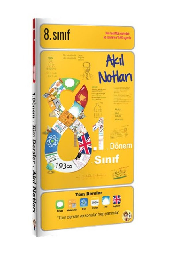 8.1 Akıl Notları Cep Boy 8. Sınıf 1. Dönem Ders Notları - Tonguç Yayınları ürün görseli 1