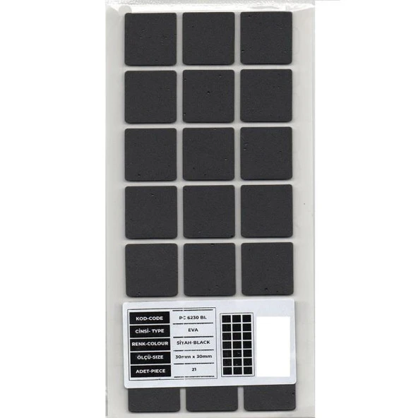 Mobilya Altı Kaydırmaz Eva 30*30mm ürün görseli 1