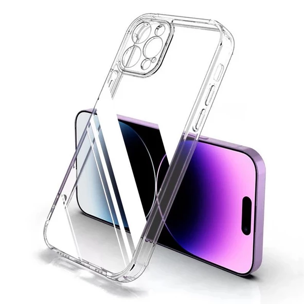 Vendas iPhone 13 Pro Max Uyumlu (13 Pro Max) Simple Serisi Kamera Korumalı Soft Şeffaf Silikon Kılıf + Seramik Nano Ekran Koruyucu ürün görseli 1