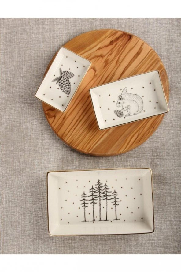 Porland Forest 3 Parça Kahvaltı-meze Tabağı 11-13-19cm ürün görseli 1