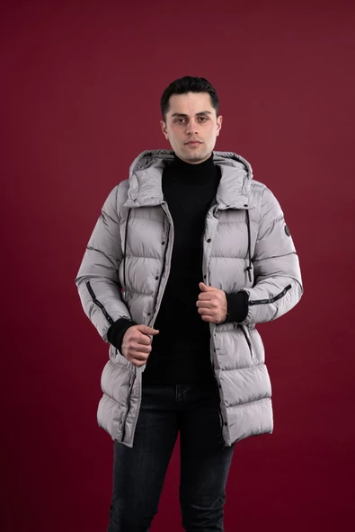 SİR REGULAR FİT KAPŞONLU ASTARLI UZUN KALIN ŞİŞME MONT ürün görseli 1
