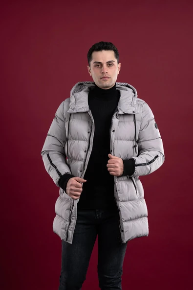 SİR REGULAR FİT KAPŞONLU ASTARLI UZUN KALIN ŞİŞME MONT ürün görseli 1