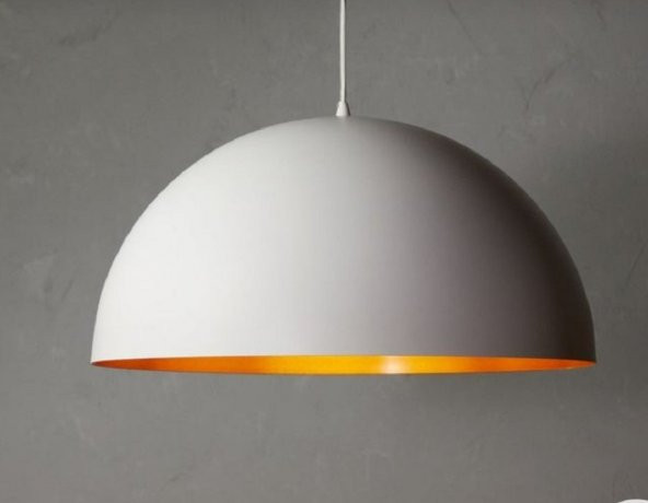 MYLİGHTS 40 CM BEYAZ İÇİ ALTIN METAL SARKIT AVİZE MUTFAK AVİZE GENC ODASI ürün görseli 1