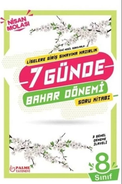 Palme Yayıncılık 8. Sınıf Lgs 7 Günde Bahar Dönemi Soru Kitabı ürün görseli 1