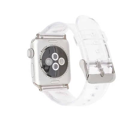 ​​​Apple Watch 44mm KRD-13 Şeffaf Silikon Kordon - Resim 3