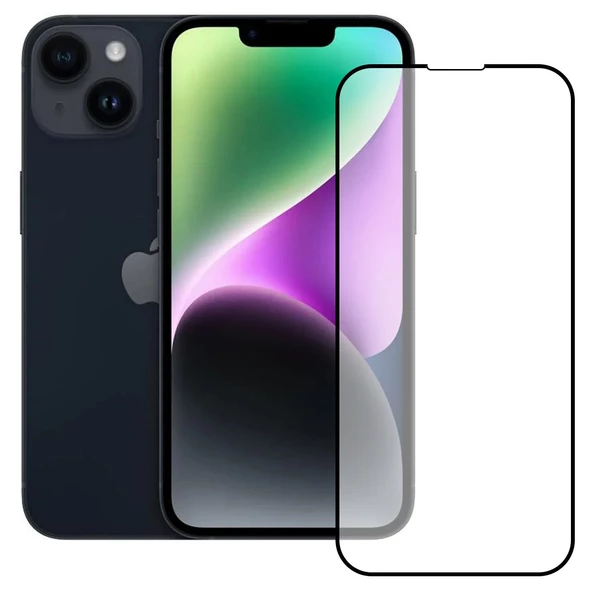 Bufalo iPhone 14 Ekran Koruyucu 9D Temperli Cam - Siyah ürün görseli 1