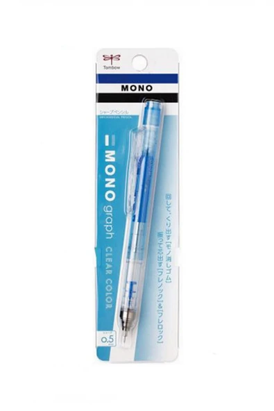 Tombow Mono Graph 0.5mm Mekanik Kurşun Kalem - CLEAR Mavi ürün görseli 1