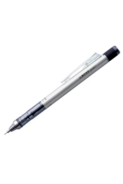 Tombow Mono Graph 0.7mm Versatil Kalem + Uç + Silgi Set - Gümüş ürün görseli 1