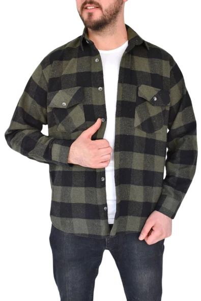 Erkek Oduncu Çift Cep Kapaklı Regular Fit Gömlek BGL-ST02338 ürün görseli 1