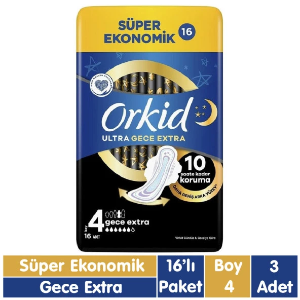 Orkid Ultra Gece Extra Ped 18x3 54 Adet ürün görseli 1